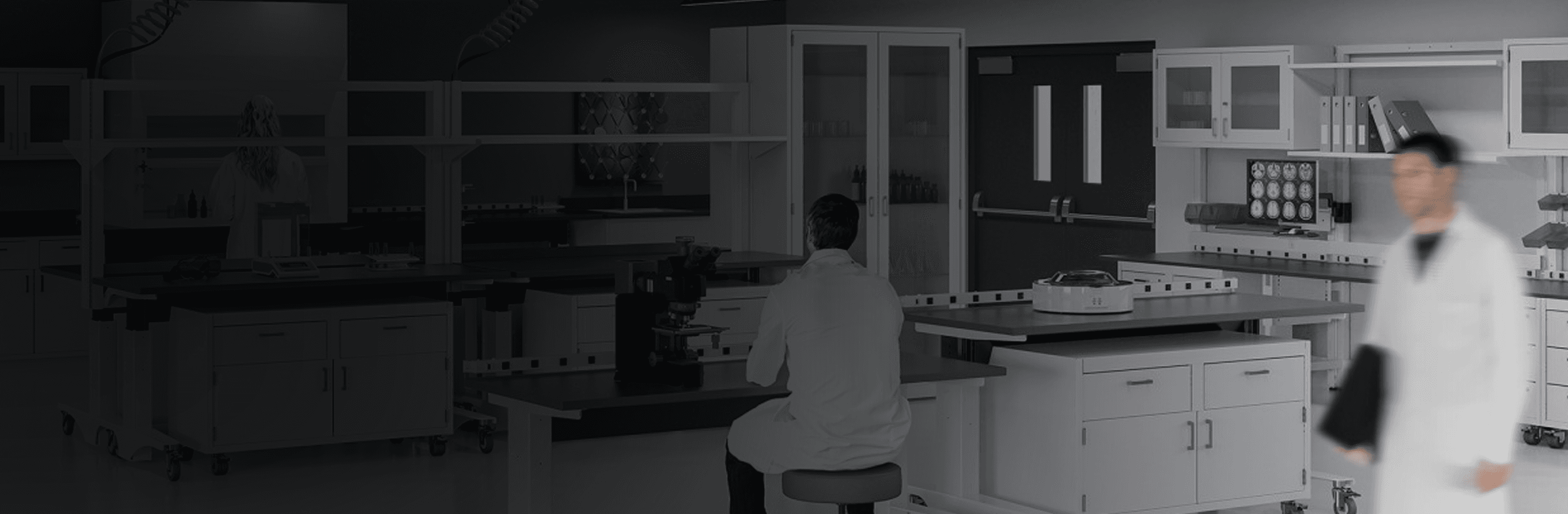 Laboratory background showing advanced testing equipment